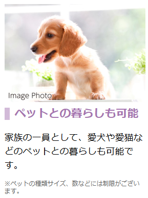 デュオセーヌ江古田の森公園  ペットとの暮らしも可能